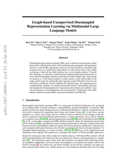 Graph-based Unsupervised Disentangled Representation Learning via
  Multimodal Large Language Models