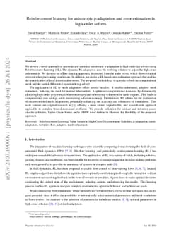 Reinforcement learning for anisotropic p-adaptation and error estimation
  in high-order solvers