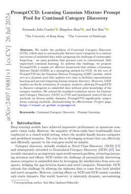 PromptCCD: Learning Gaussian Mixture Prompt Pool for Continual Category
  Discovery