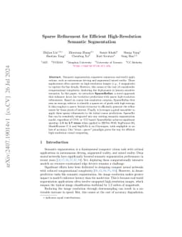 Sparse Refinement for Efficient High-Resolution Semantic Segmentation
