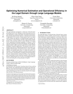Optimizing Numerical Estimation and Operational Efficiency in the Legal
  Domain through Large Language Models