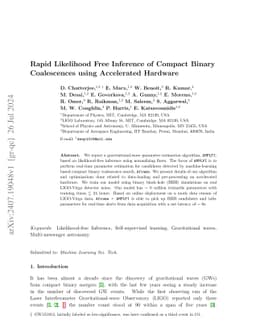 Rapid Likelihood Free Inference of Compact Binary Coalescences using
  Accelerated Hardware