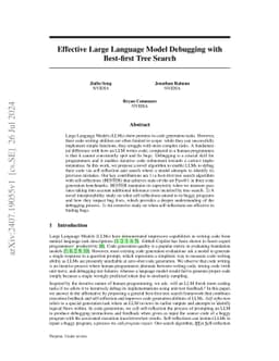 Effective Large Language Model Debugging with Best-first Tree Search
