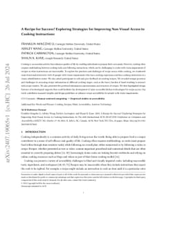 A Recipe for Success? Exploring Strategies for Improving Non-Visual
  Access to Cooking Instructions