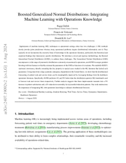 Boosted generalized normal distributions: Integrating machine learning
  with operations knowledge