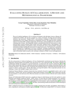 Evaluating Human-AI Collaboration: A Review and Methodological Framework