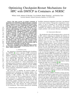 Optimizing Checkpoint-Restart Mechanisms for HPC with DMTCP in
  Containers at NERSC