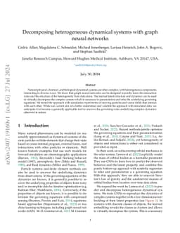 Decomposing heterogeneous dynamical systems with graph neural networks