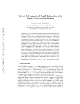 Revisit Self-supervised Depth Estimation with Local
  Structure-from-Motion