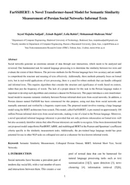 FarSSiBERT: A Novel Transformer-based Model for Semantic Similarity
  Measurement of Persian Social Networks Informal Texts