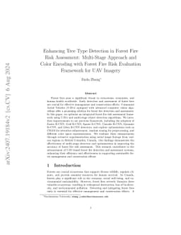 Enhancing Tree Type Detection in Forest Fire Risk Assessment:
  Multi-Stage Approach and Color Encoding with Forest Fire Risk Evaluation
  Framework for UAV Imagery