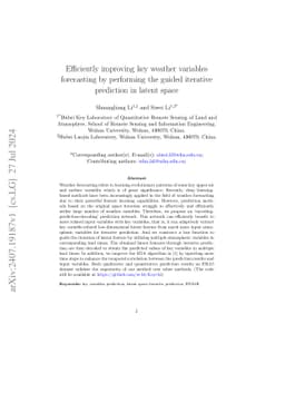Efficiently improving key weather variables forecasting by performing
  the guided iterative prediction in latent space