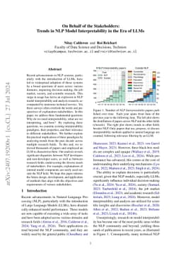 On Behalf of the Stakeholders: Trends in NLP Model Interpretability in the Era of LLMs
