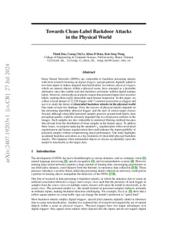 Towards Clean-Label Backdoor Attacks in the Physical World
