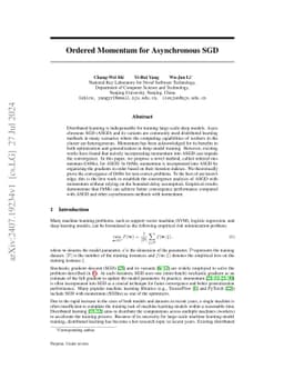 Ordered Momentum for Asynchronous SGD