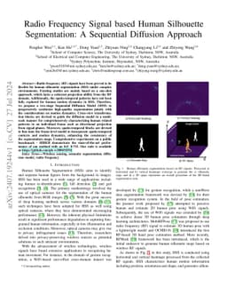 Radio Frequency Signal based Human Silhouette Segmentation: A Sequential
  Diffusion Approach