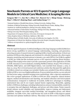 Stochastic Parrots or ICU Experts? Large Language Models in Critical
  Care Medicine: A Scoping Review