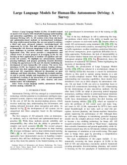 Large Language Models for Human-like Autonomous Driving: A Survey