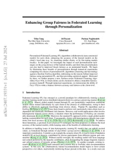 Enhancing Group Fairness in Federated Learning through Personalization