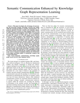 Semantic Communication Enhanced by Knowledge Graph Representation
  Learning