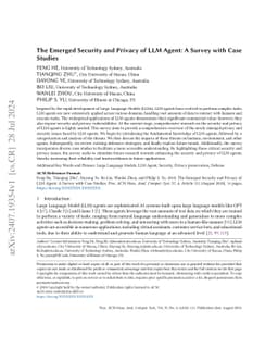 The Emerged Security and Privacy of LLM Agent: A Survey with Case
  Studies