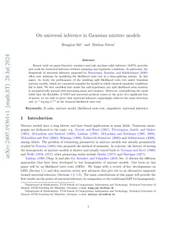 On universal inference in Gaussian mixture models