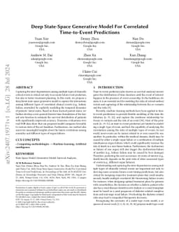 Deep State-Space Generative Model For Correlated Time-to-Event
  Predictions