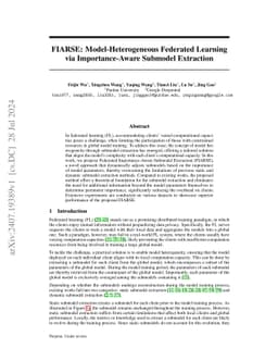 FIARSE: Model-Heterogeneous Federated Learning via Importance-Aware
  Submodel Extraction