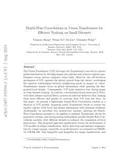 Depth-Wise Convolutions in Vision Transformers for Efficient Training on
  Small Datasets