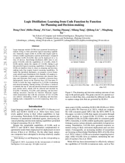 Logic Distillation: Learning from Code Function by Function for Planning
  and Decision-making