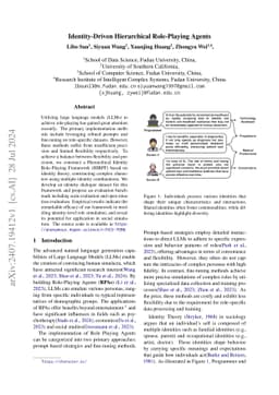 Identity-Driven Hierarchical Role-Playing Agents
