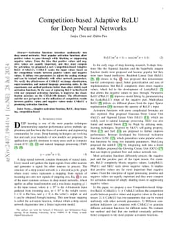 Competition-based Adaptive ReLU for Deep Neural Networks
