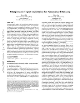 Interpretable Triplet Importance for Personalized Ranking