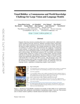 Visual Riddles: a Commonsense and World Knowledge Challenge for Large
  Vision and Language Models