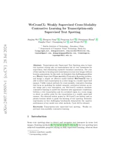 WeCromCL: Weakly Supervised Cross-Modality Contrastive Learning for Transcription-only Supervised Text Spotting