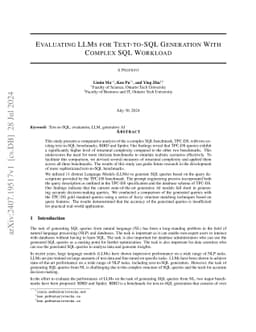 Evaluating LLMs for Text-to-SQL Generation With Complex SQL Workload