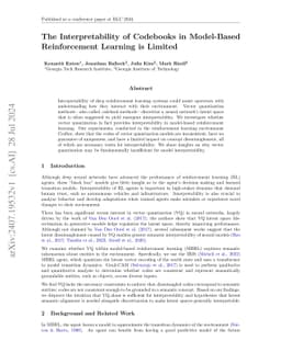 The Interpretability of Codebooks in Model-Based Reinforcement Learning
  is Limited