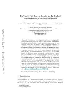 UniVoxel: Fast Inverse Rendering by Unified Voxelization of Scene
  Representation