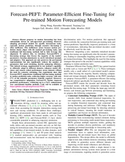 Forecast-PEFT: Parameter-Efficient Fine-Tuning for Pre-trained Motion
  Forecasting Models