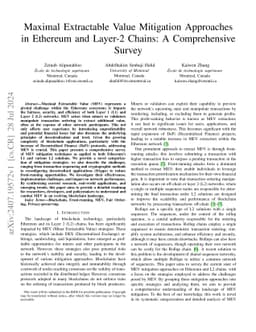 Maximal Extractable Value Mitigation Approaches in Ethereum and Layer-2
  Chains: A Comprehensive Survey