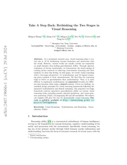 Take A Step Back: Rethinking the Two Stages in Visual Reasoning