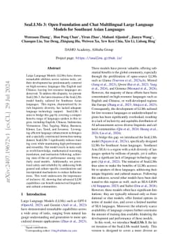 SeaLLMs 3: Open Foundation and Chat Multilingual Large Language Models
  for Southeast Asian Languages