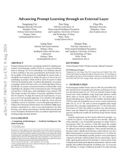 Advancing Prompt Learning through an External Layer