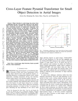 Cross-Layer Feature Pyramid Transformer for Small Object Detection in
  Aerial Images