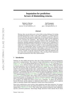 Imputation for prediction: beware of diminishing returns