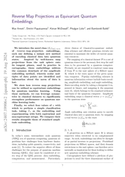 Reverse Map Projections as Equivariant Quantum Embeddings