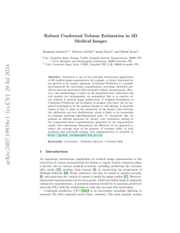 Robust Conformal Volume Estimation in 3D Medical Images
