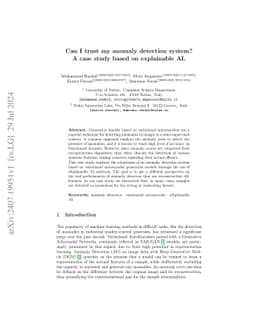 Can I trust my anomaly detection system? A case study based on
  explainable AI