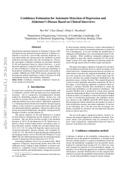 Confidence Estimation for Automatic Detection of Depression and
  Alzheimer's Disease Based on Clinical Interviews