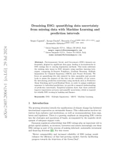 Denoising ESG: quantifying data uncertainty from missing data with
  Machine Learning and prediction intervals
